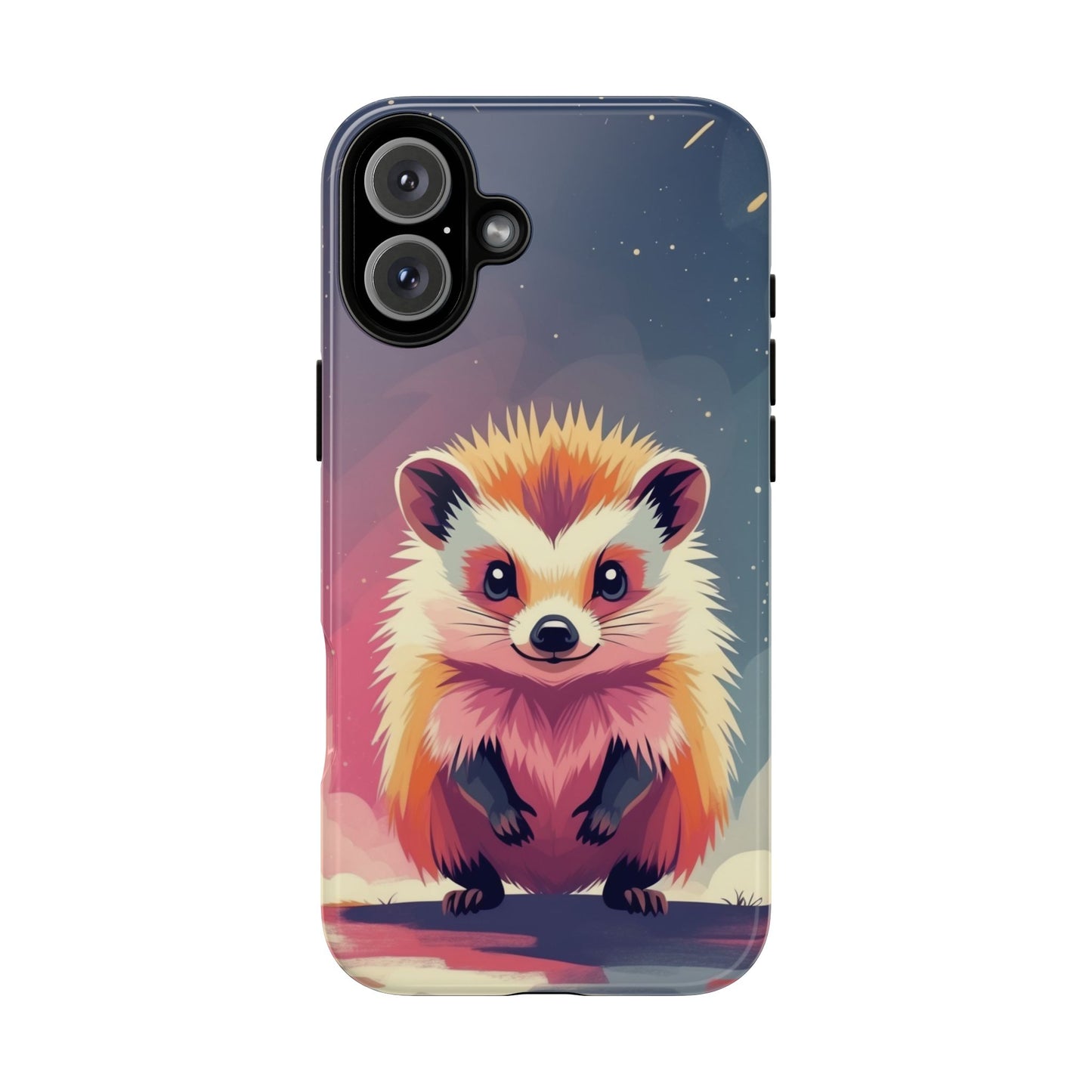 iPhone 16 Plus / Glossy Phone Case - Stylised Hedgehog Design Phone Case