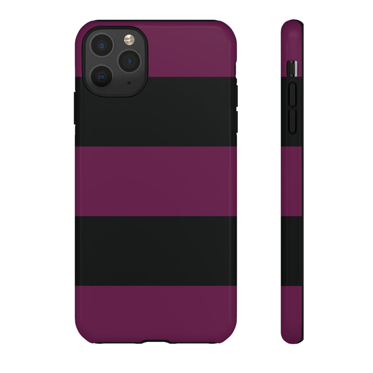 Purple & Black Horizontal Stripe Pattern Phone Case - Purple Phone Case - iPhone 11 Pro Max / Glossy