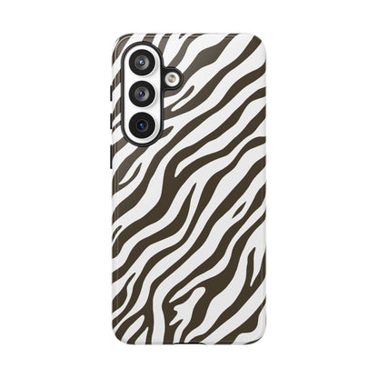 Stylish Mocha Zebra Print Phone Case