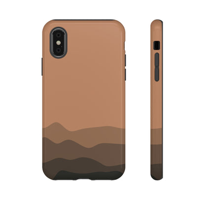 Brown Abstract Waves Protective Phone Case - Brown Phone Case - iPhone XS / Glossy