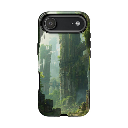 iPhone 17 Air / Glossy Phone Case - Overgrown Future Ruins Sci-fi Phone Case