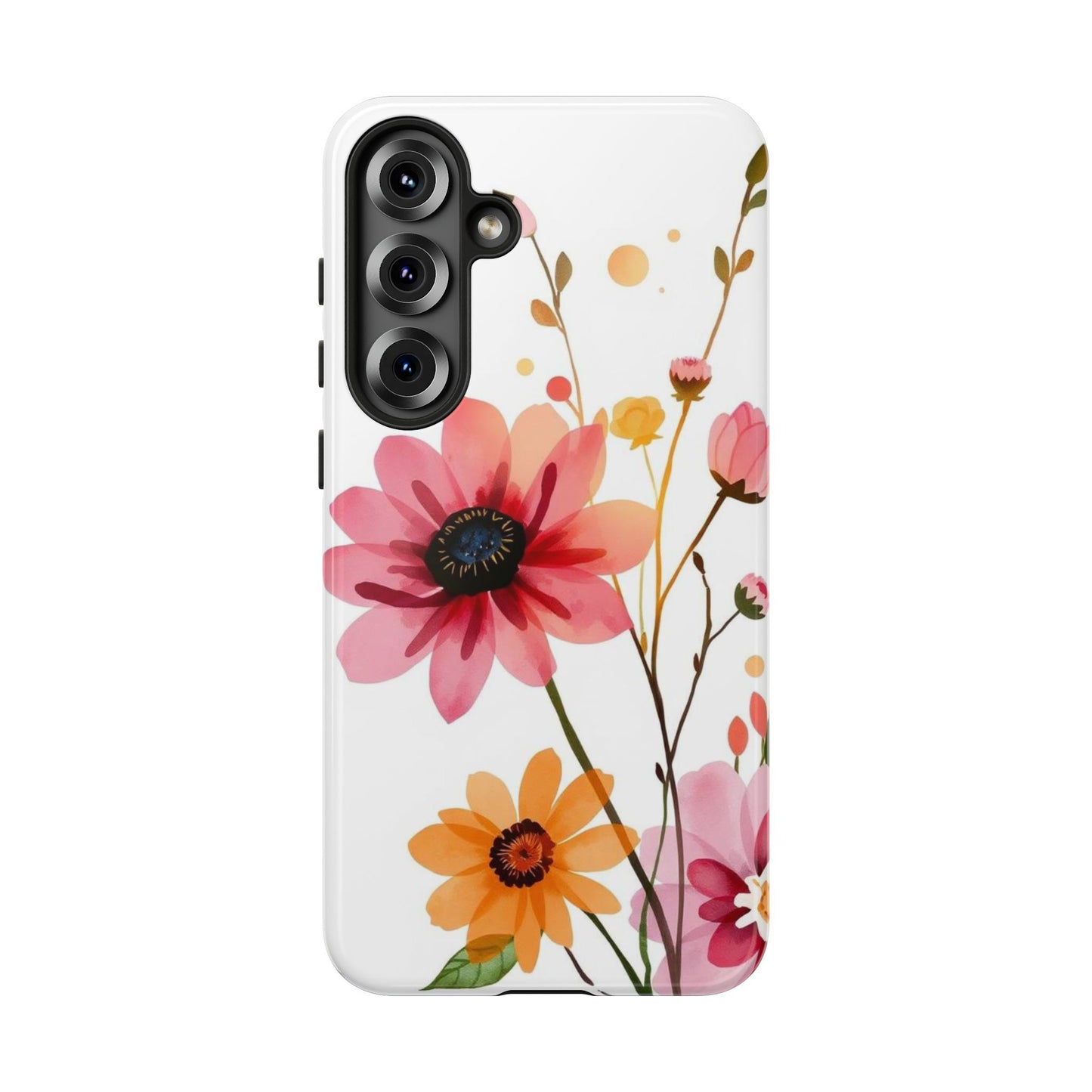 Samsung Galaxy S25 Plus / Glossy Phone Case - Watercolour Style Simple Wildflower Design Phone Case