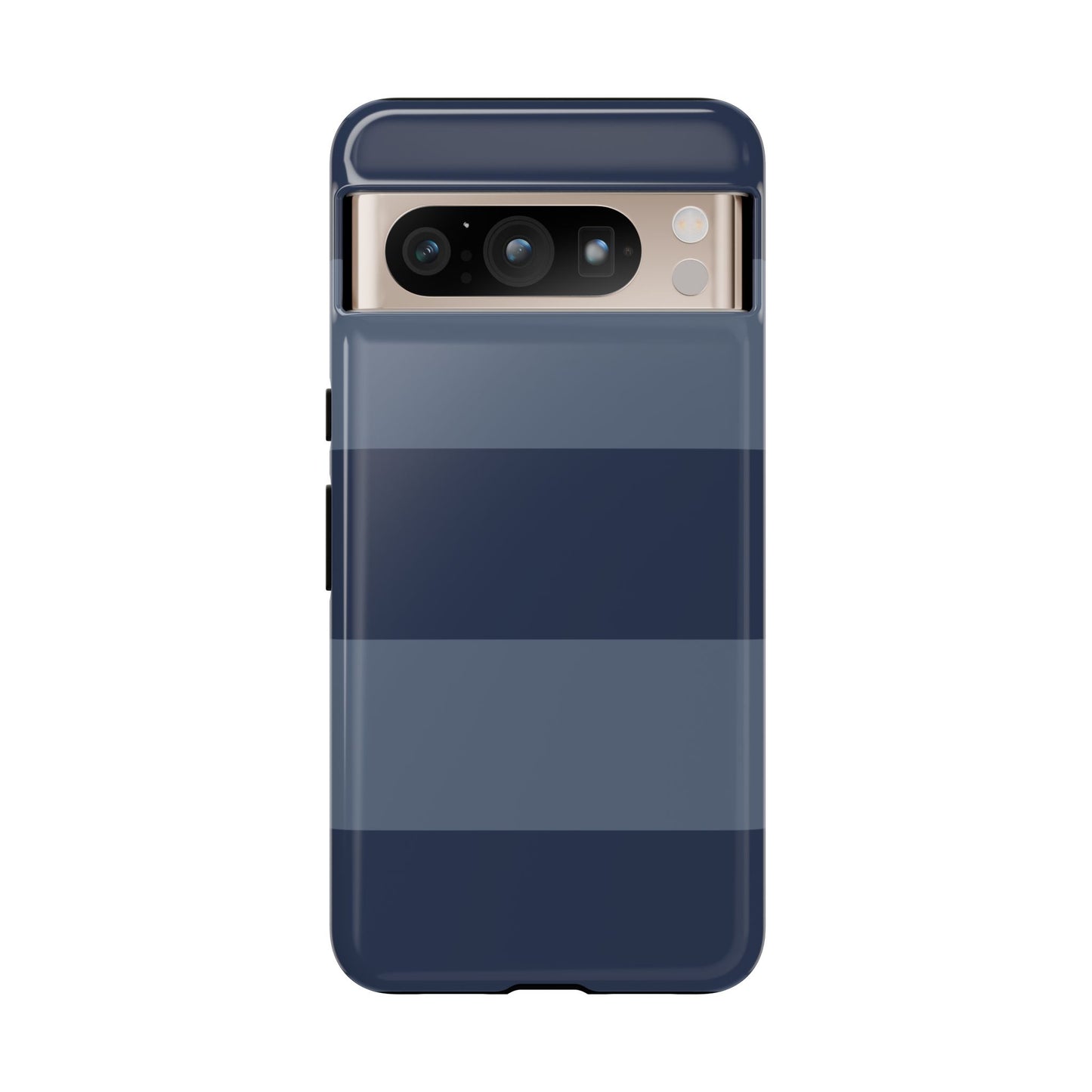 Dark Blue Horizontal Stripe Pattern Phone Case - Blue Phone Case - Google Pixel 8 Pro / Glossy