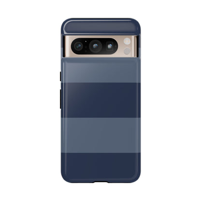 Dark Blue Horizontal Stripe Pattern Phone Case - Blue Phone Case - Google Pixel 8 Pro / Glossy