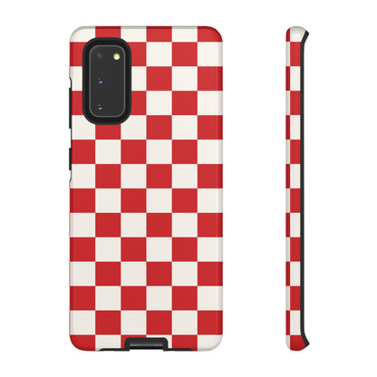 Samsung Galaxy S20 / Glossy Phone Case - ’Red Checkered Pattern’ Phone Case