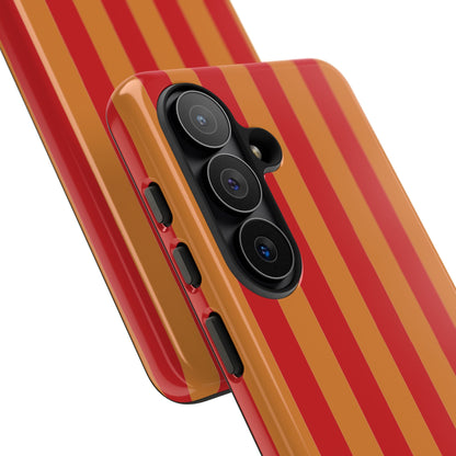 Orange & Red Stripe Pattern Phone Case - Orange Phone Case