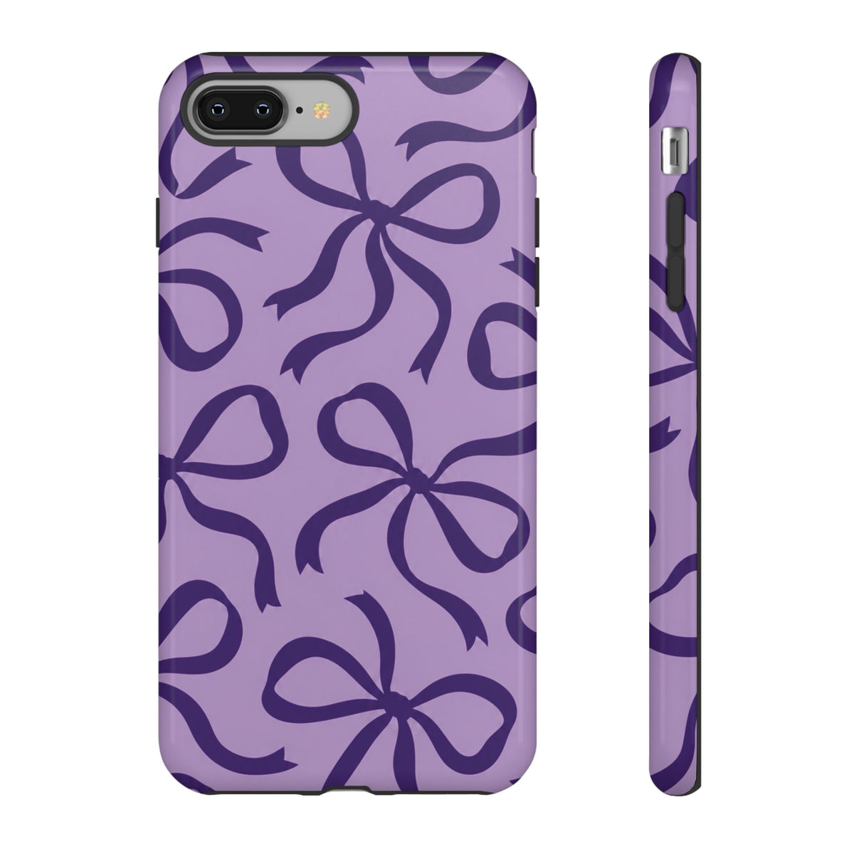 Bold Lilac and Deep Purple Bow Pattern Phone Case