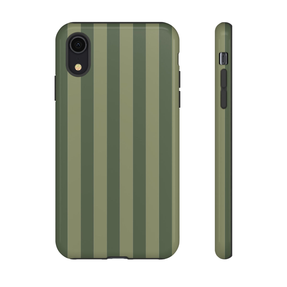 Green Stripe Pattern Phone Case - Green Phone Case - iPhone XR / Glossy