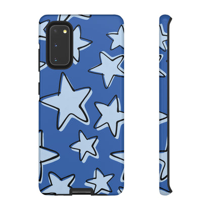 Cobalt Blue Doodle Star Phone Case