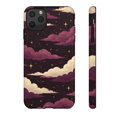 Illustrated Plum Clouds & Stars Phone Case