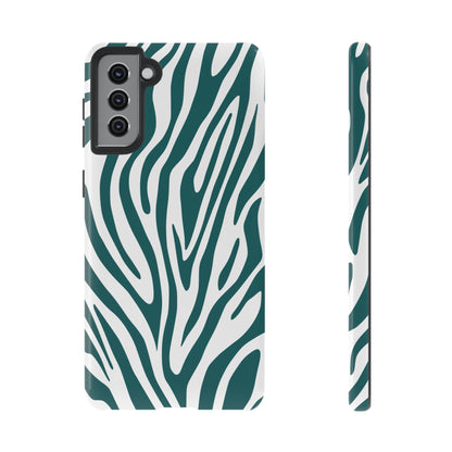 Graphic Teal Tiger Print Phone Case