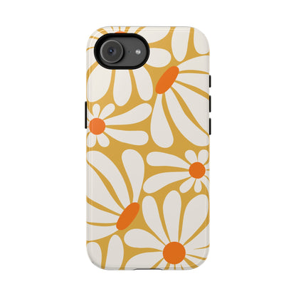 Retro Yellow Daisy Pattern Phone Case - Yellow Phone Case - iPhone 17e / Glossy