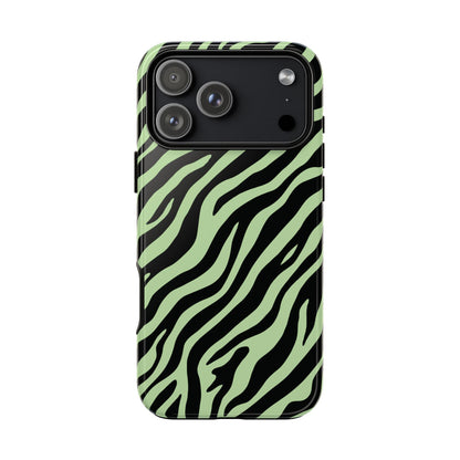 Stylish Mint Zebra Print Phone Case