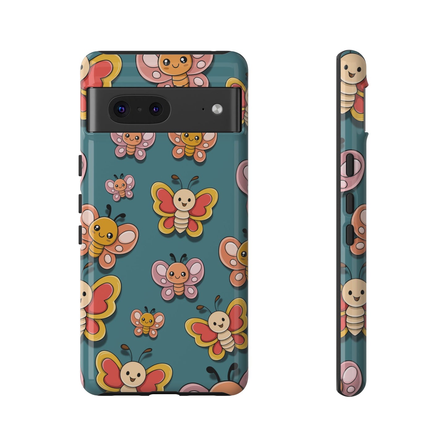 Blue Butterfly Sticker Design Phone Case - Blue Phone Case - Google Pixel 7 / Glossy