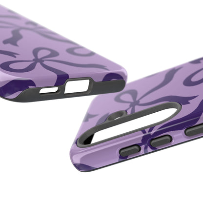 Bold Lilac and Deep Purple Bow Pattern Phone Case - Purple Phone Case