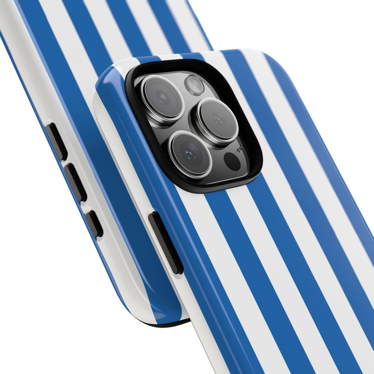 Simple Light Blue & White Stripe Pattern Phone Case - White Phone Case