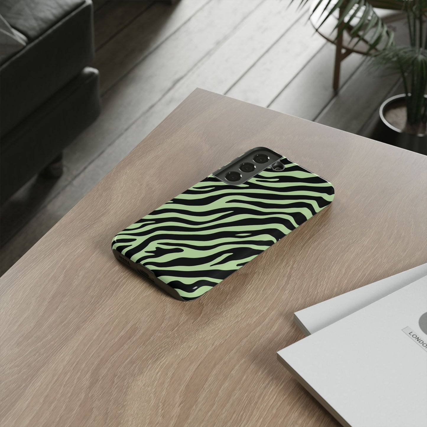 Stylish Mint Zebra Print Phone Case