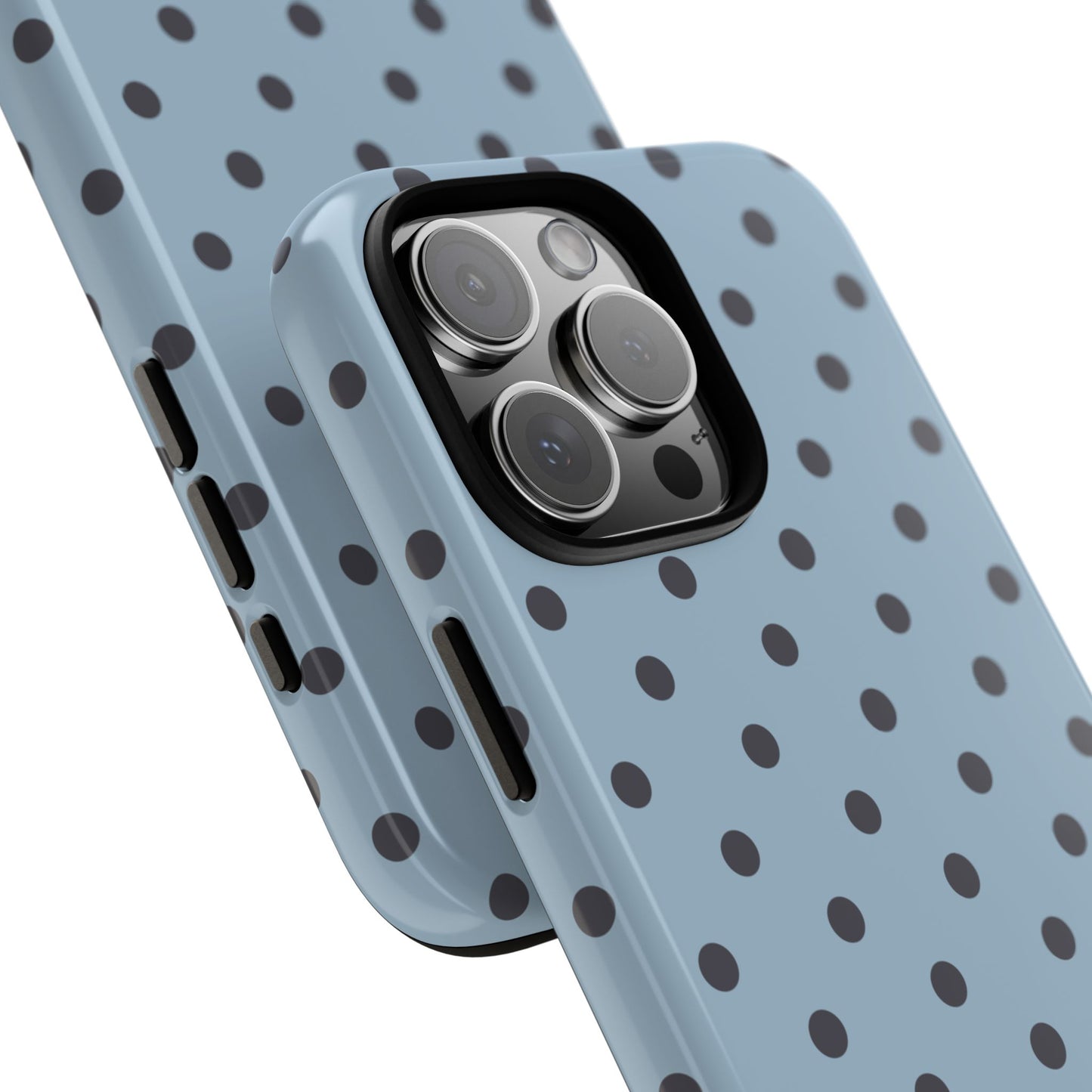 Light Blue with Dark Blue Dot Pattern Phone Case