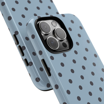Light Blue with Dark Blue Dot Pattern Phone Case