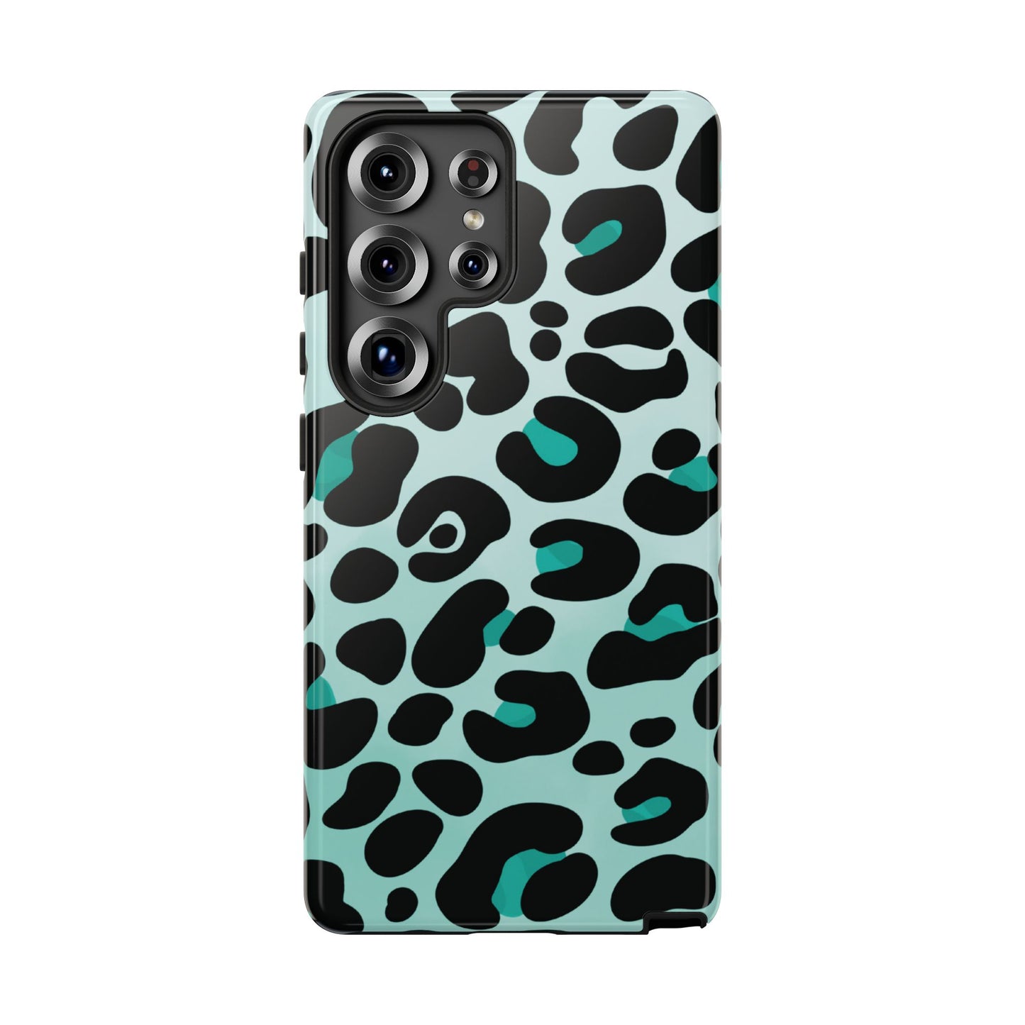 Cool Aqua Leopard Print Phone Case