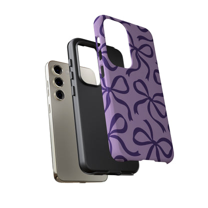 Bold Lilac and Deep Purple Bow Pattern Phone Case