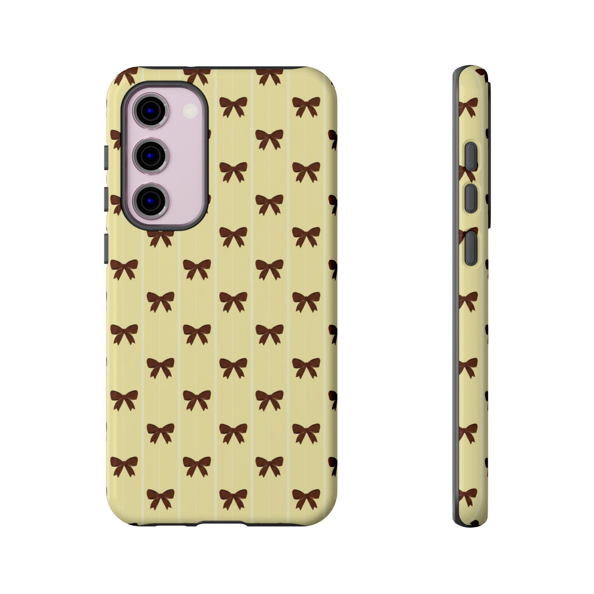 Retro Chocolate Brown Bow Pattern Phone Case