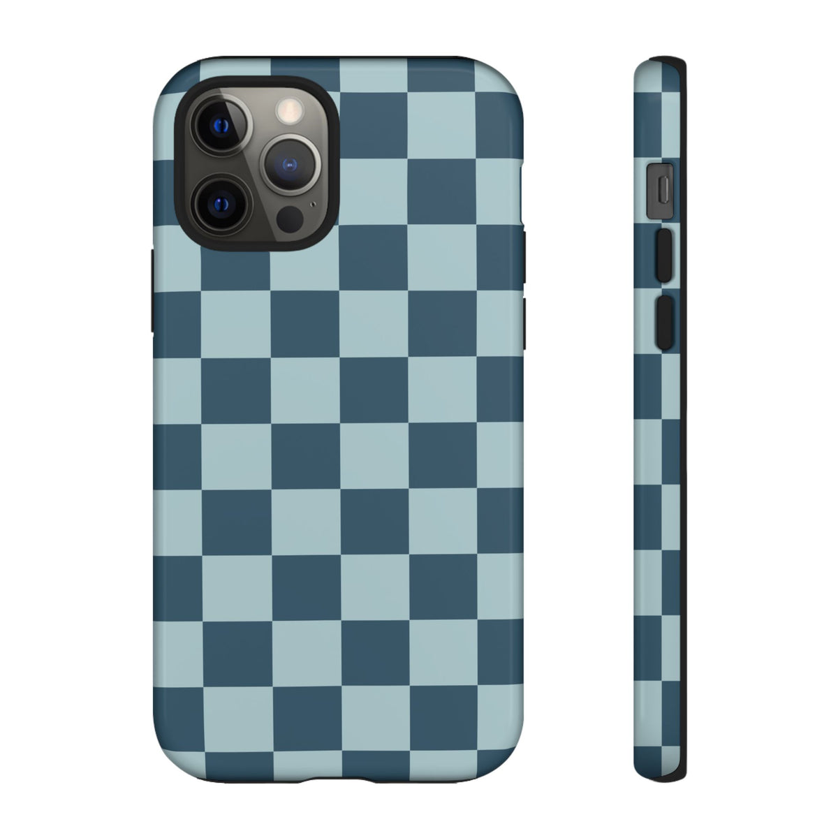 Blue Checked Pattern Phone Case - Blue Phone Case - iPhone 12 Pro / Glossy