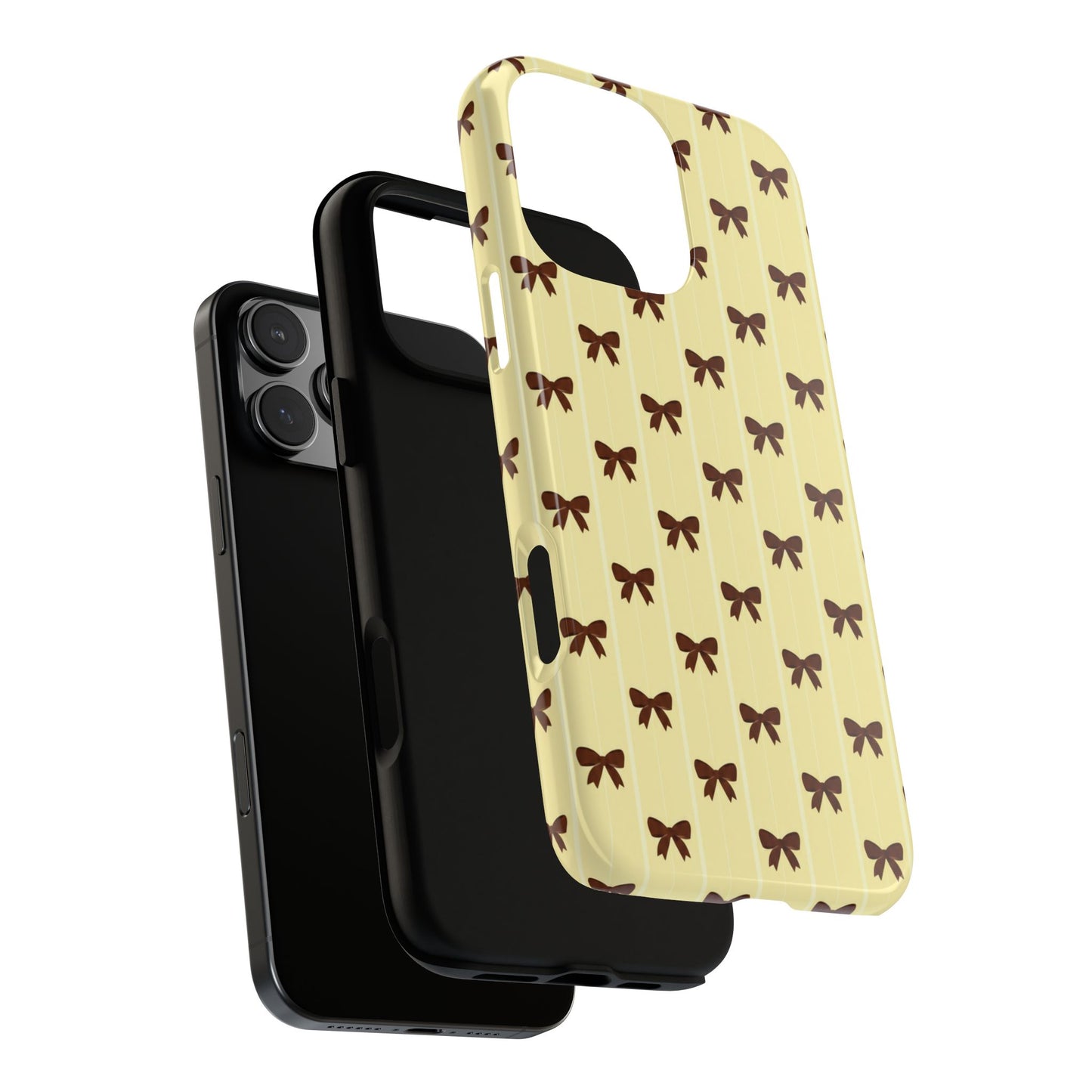 Retro Chocolate Brown Bow Pattern Phone Case