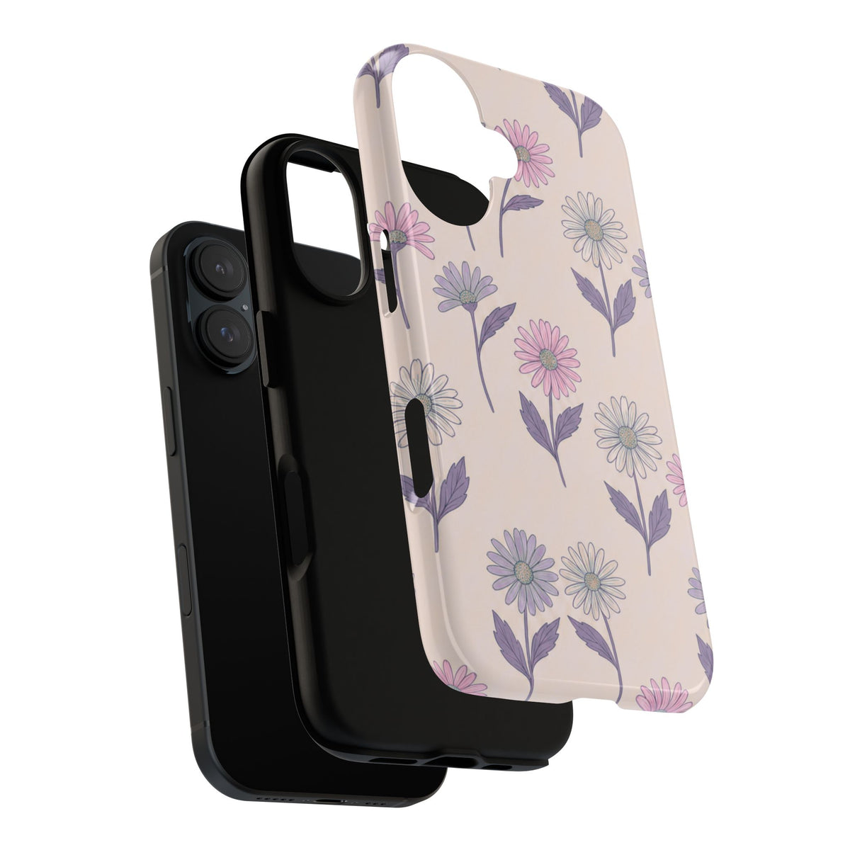 Pretty Pink & Purple Daisy Pattern Phone Case