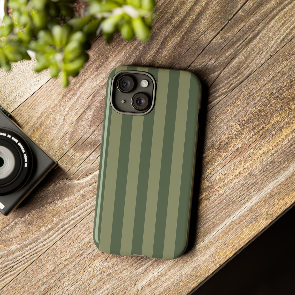 Green Stripe Pattern Phone Case - Green Phone Case