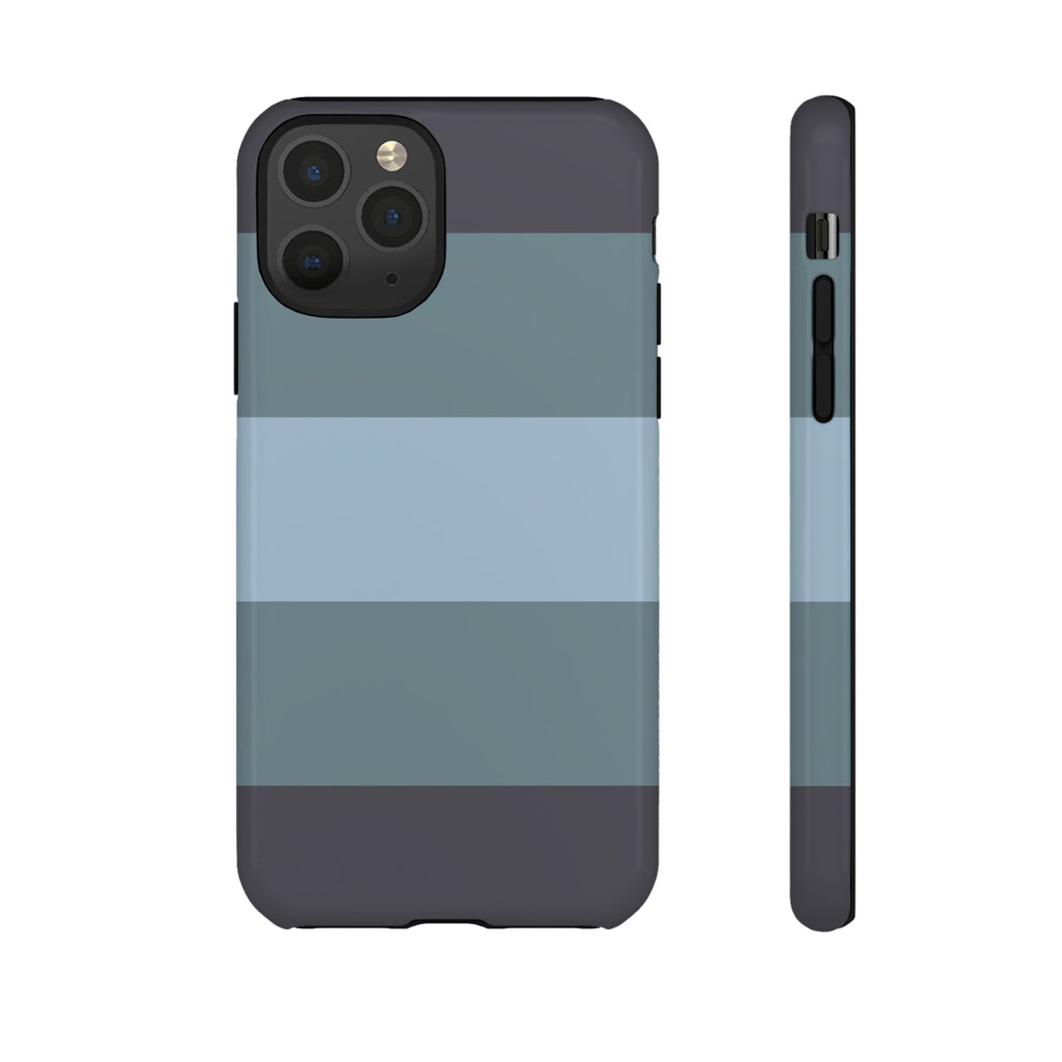 Shades of Blue Horizontal Stripe Pattern Phone Case - Blue Phone Case - iPhone 11 Pro / Glossy