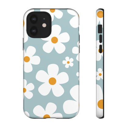 Cute Blue Daisy Pattern Phone Case - Blue Phone Case - iPhone 12 / Glossy