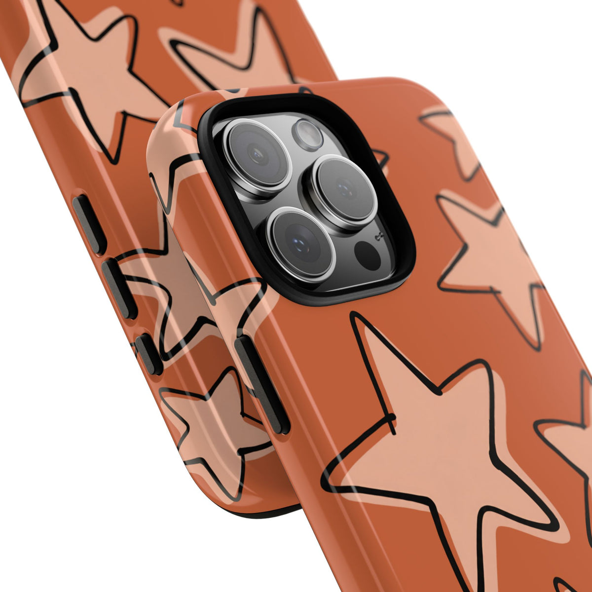 Burnt Orange Doodle Star Phone Case