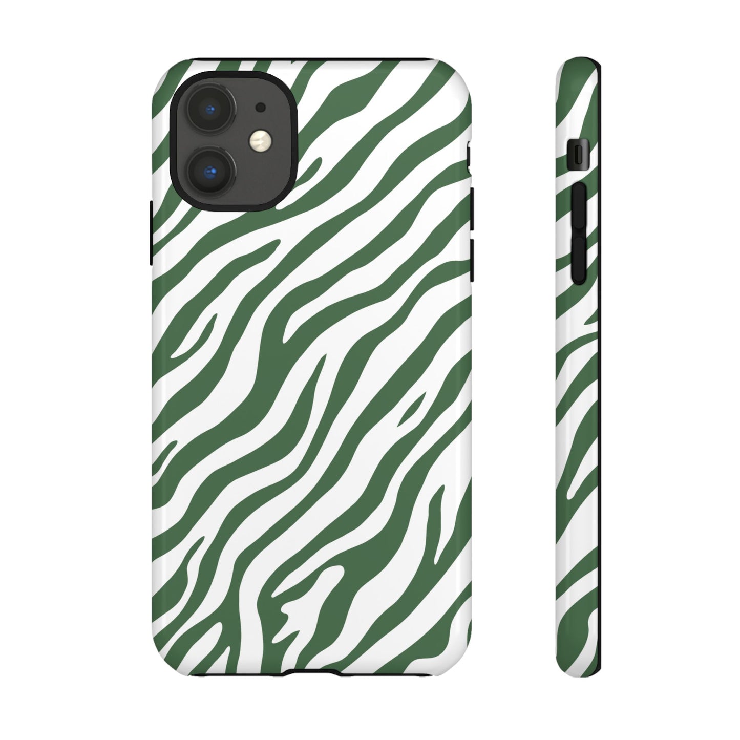Stylish Sage Zebra Print Phone Case