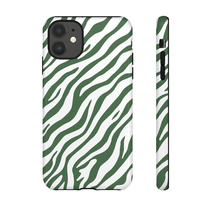 Stylish Sage Zebra Print Phone Case