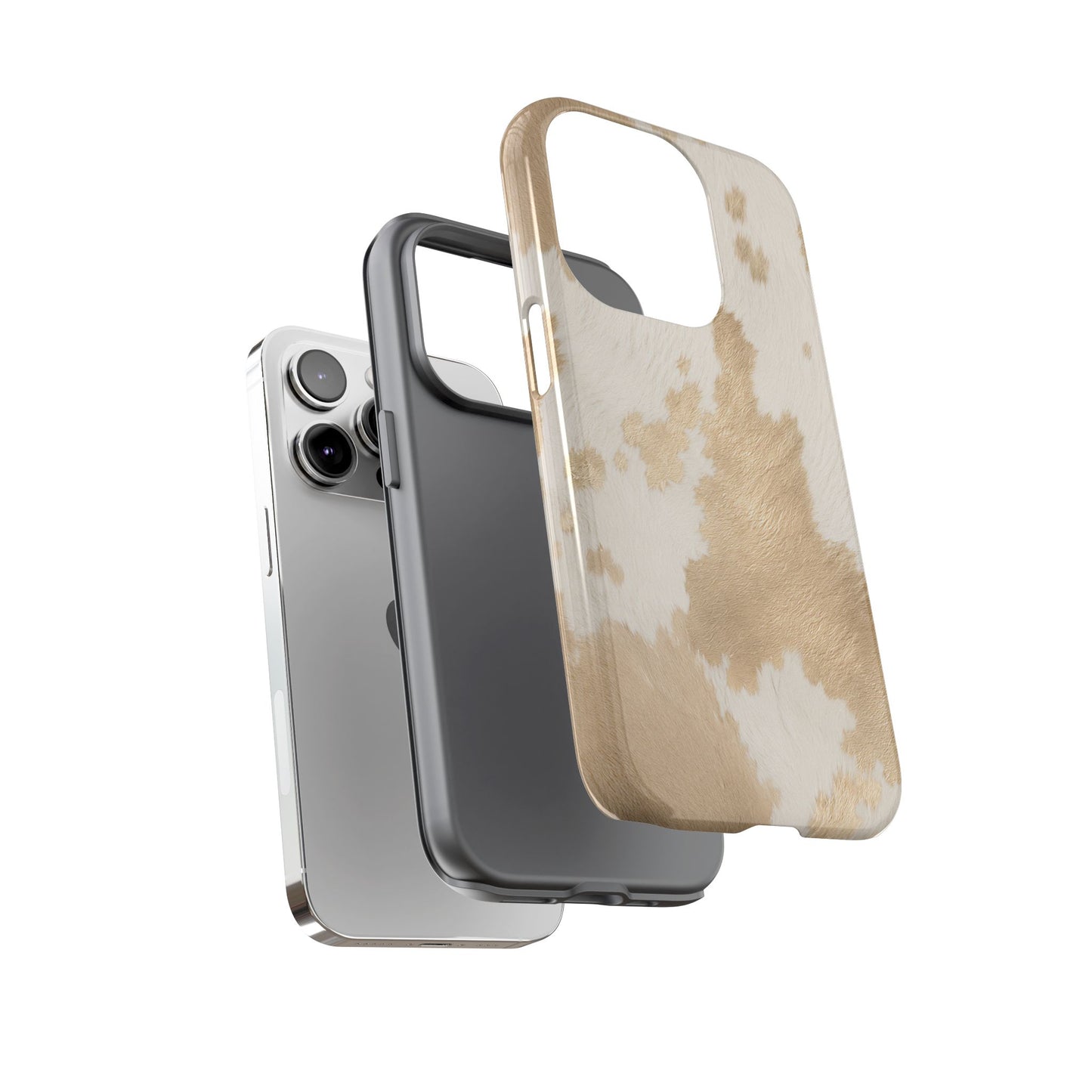 Elegant Champagne Cow Print Phone Case