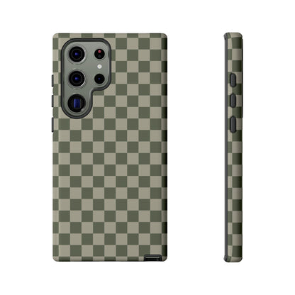 Bold Olive Green Checked Pattern Phone Case - Green Phone Case - Samsung Galaxy S23 Ultra / Glossy