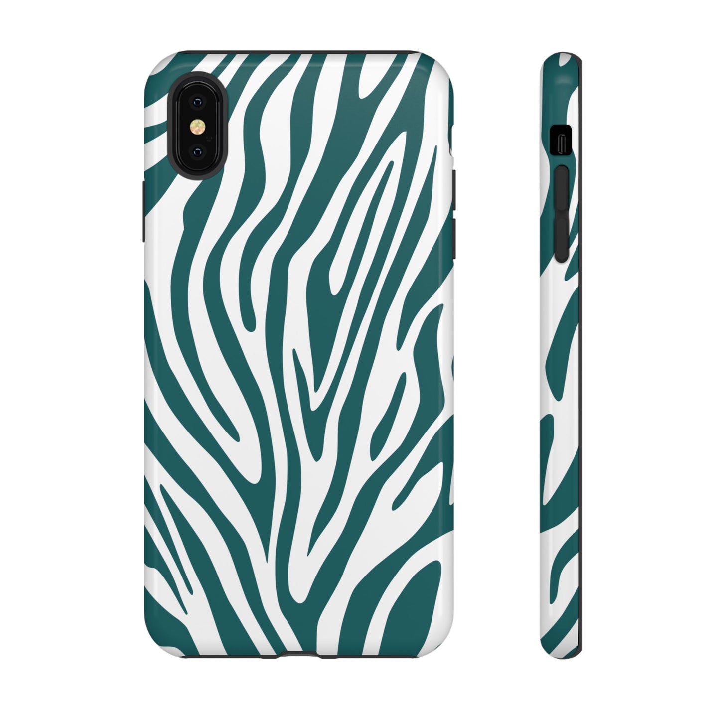 Graphic Teal Tiger Print Phone Case