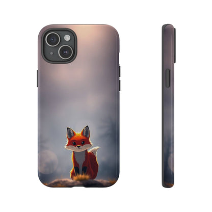 iPhone 15 Plus / Glossy Phone Case - Cute Gothic Fox Design Phone Case
