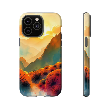 iPhone 14 Pro Max / Glossy Phone Case - Ideallic Watercolour Sunset Design Phone Case