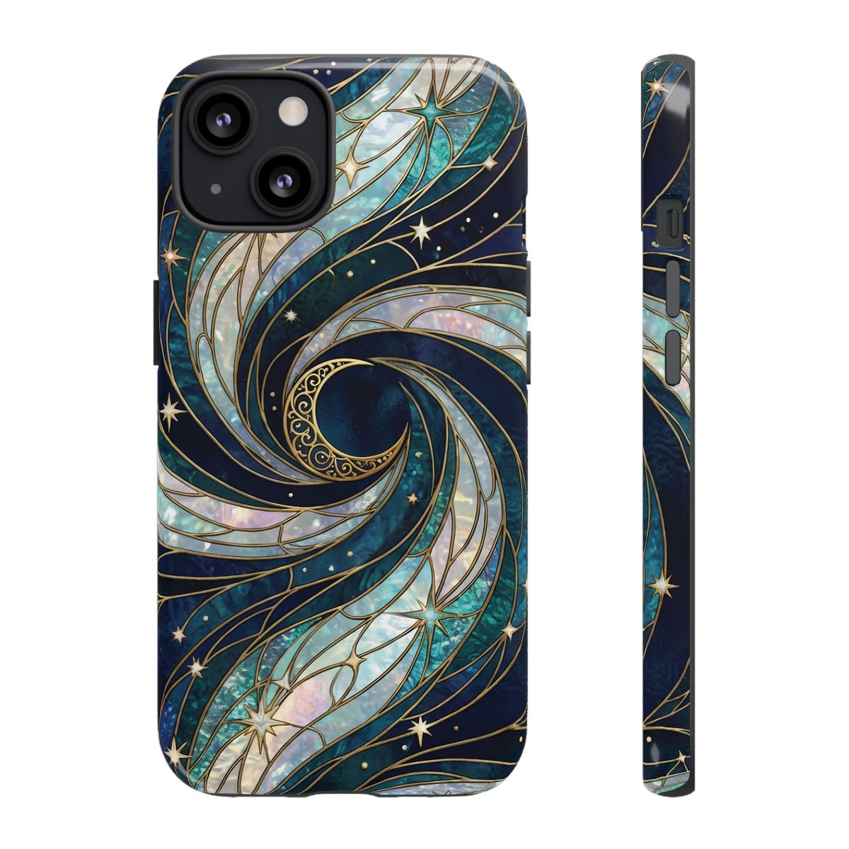 Elegant Navy & Teal Celestial Swirl Phone Case