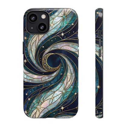 Elegant Navy & Teal Celestial Swirl Phone Case