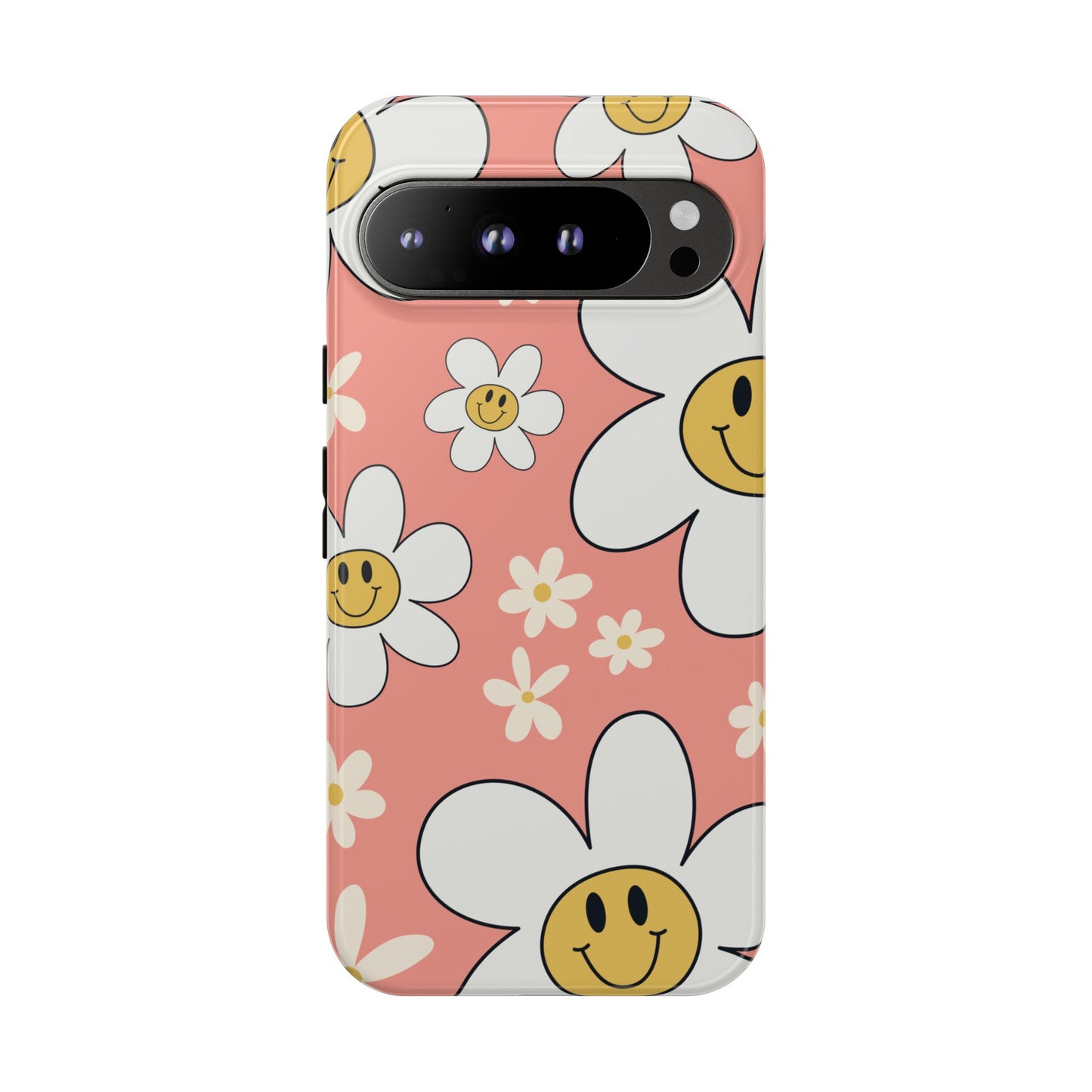 Fun Retro Daisy Pattern with Pink Background Phone Case - Pink Phone Case - Google Pixel 9 Pro XL / Glossy