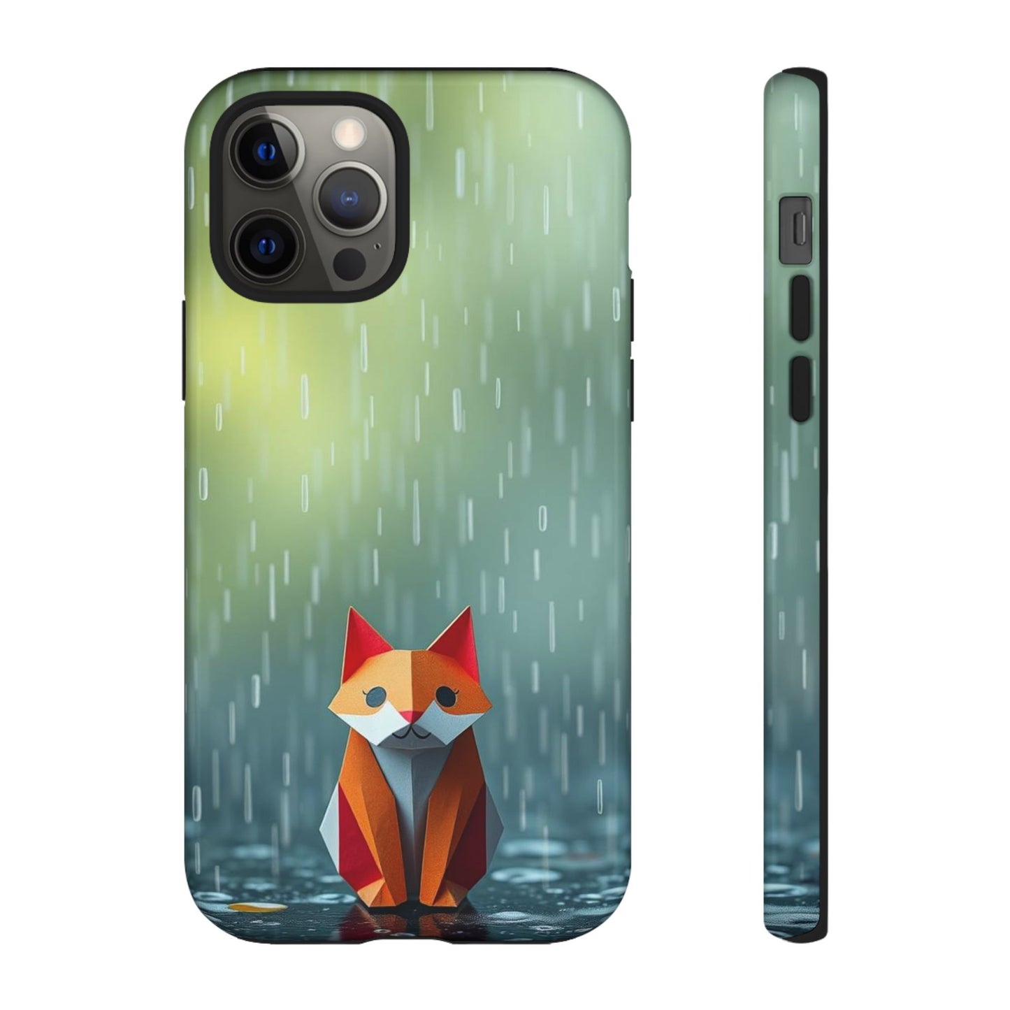 iPhone 12 Pro / Glossy Phone Case - Origami ’Soggy Fox’ Design Phone Case