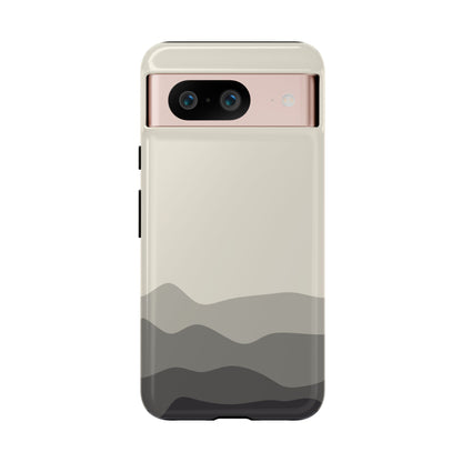 Ivory Abstract Waves Protective Phone Case - White Phone Case - Google Pixel 8 / Glossy
