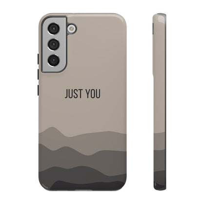 Samsung Galaxy S22 Plus / Glossy Phone Case - Minimalist Beige Waves ’Just You’ Statement Phone Case