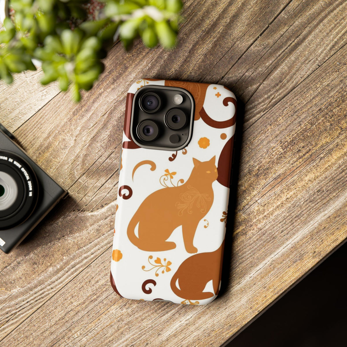 Abstract Cat Pattern Phone Case - Multicolor Phone Case