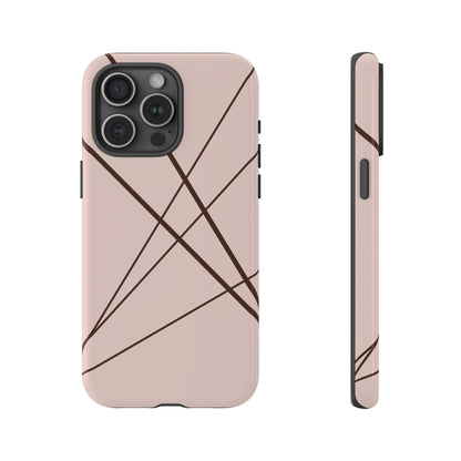Abstract Pink with Brown Lines Phone Case - Pink Phone Case - iPhone 15 Pro Max / Glossy