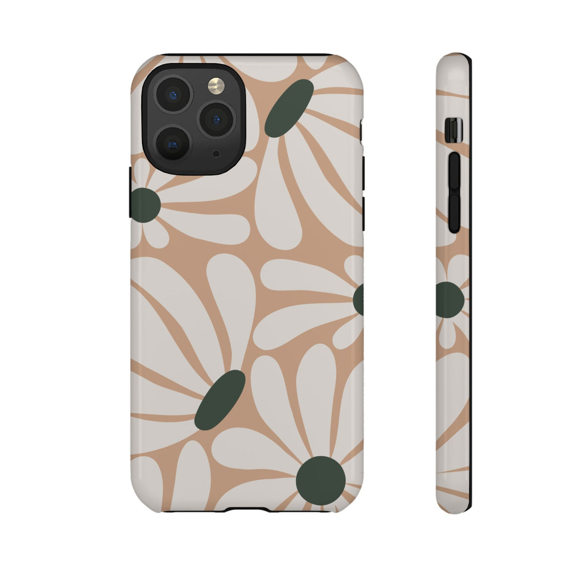 Retro Beige & White Daisy Pattern Phone Case - Beige Phone Case - iPhone 11 Pro / Glossy