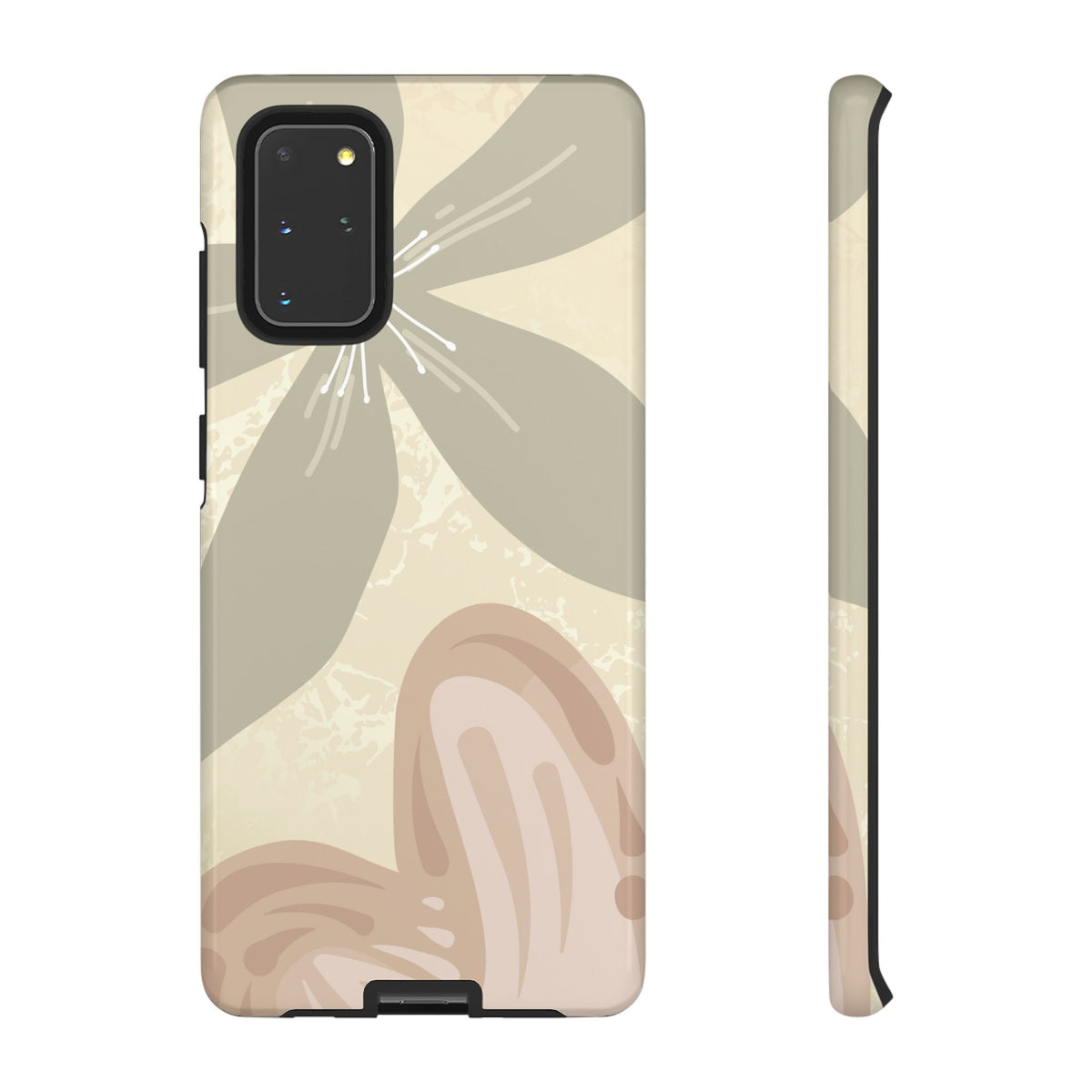 Hibiscus Heart Pattern Phone Case - Beige Phone Case - Samsung Galaxy S20+ / Glossy